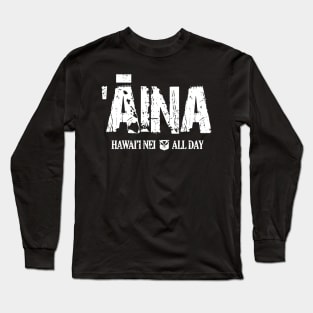 Aina Hawai'i White Ink by Hawaii Nei All Day Long Sleeve T-Shirt